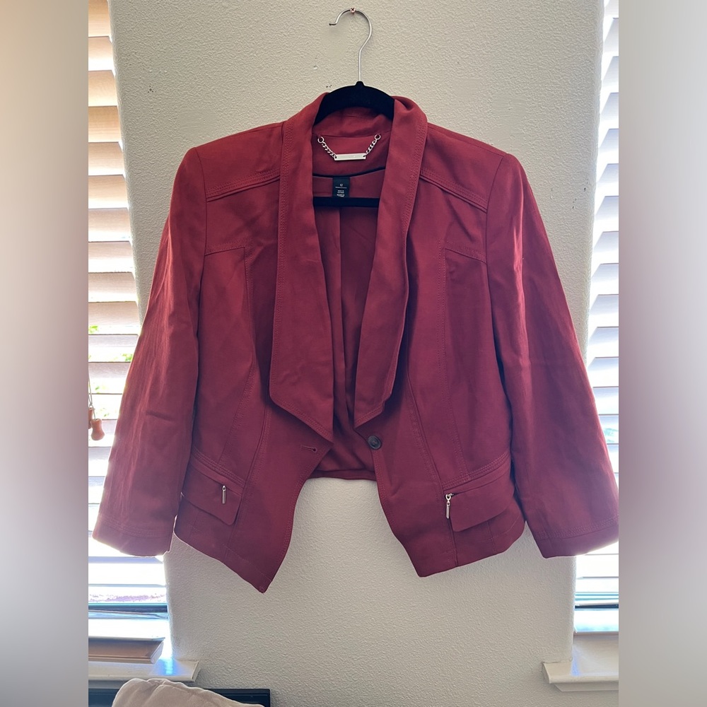 White House Black Market 3/4 Sleeve Cropped Blazer Jacket